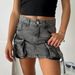 hot selling Y2K New Haruku Multiple Pockets Denim Plaid Skirt Vintage Goth Black Mini Skir Fashion Womens Casual Versatile Sexy_voghion.com