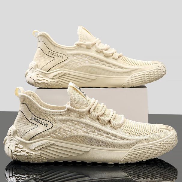 2024 Sommer neuer Stil fliegendes gewebtes Mesh atmungsaktive Herrenschuhe Laufsport Freizeit Mesh-Schuhe dünn gestrickte schwarze trendige Schuhe_voghion.com
