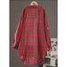 Verve Plus Size Plaid Baumwolle Leinen Damen Ärmel Lässig Stilvoll Lange Mode Lose Hemdjacke_voghion.com