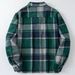 Klassisches kariertes Flanellhemd für Herren – Lässiges Winterhemd mit langen Ärmeln und Knopfleiste für Outdoor-Aktivitäten und den Alltag (Grün, Größen M–3XL)_voghion.com