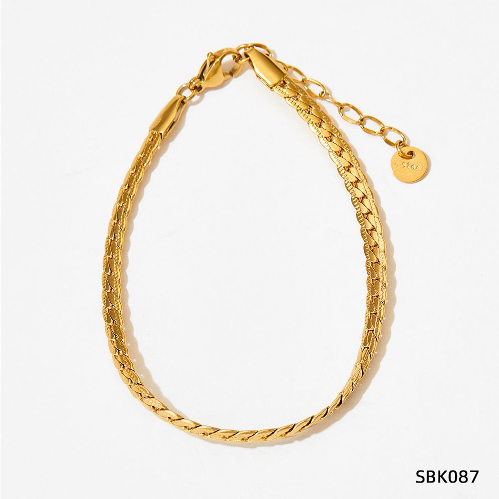 Women's Jewelry Stainless Steel Cuban Link Chain Bracelet Necklace Set, Punk Hip Hop Style, Durable Electroplated Finish, Star Moon Cloud_voghion.com