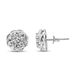 .925 Sterling Silver 1/2 Cttw Round Diamond Cluster Openwork Floral Halo Stud Earrings (I1-I2 Clarity, I-J Color)_voghion.com