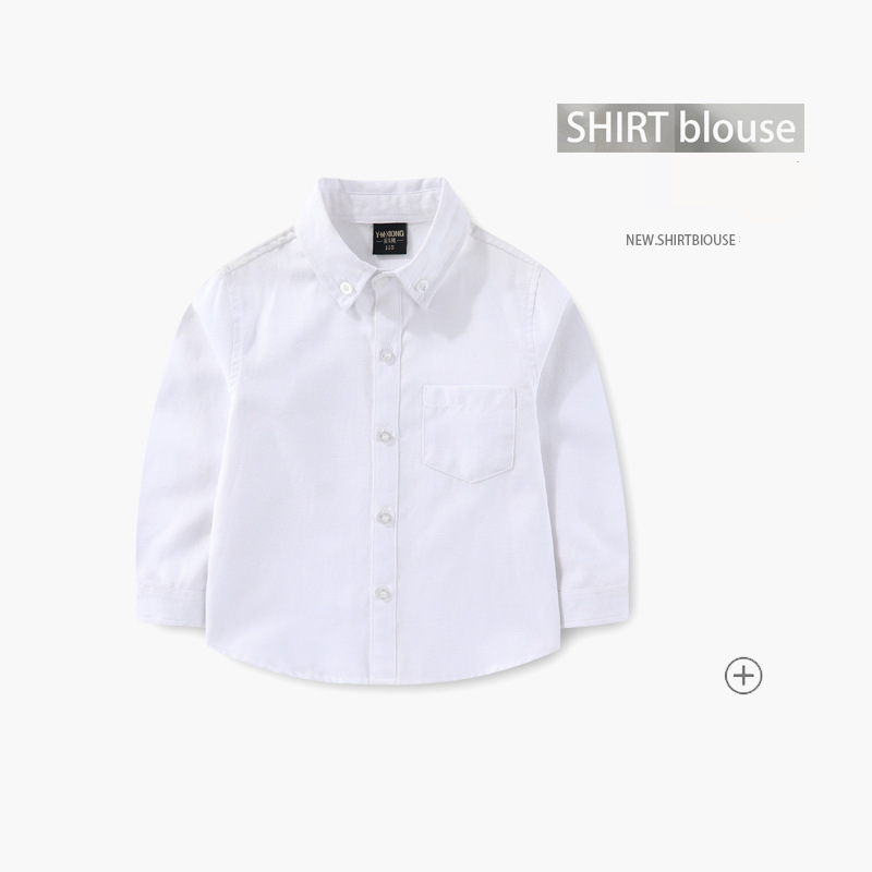 Boys & Girls Oxford Cotton Long Sleeve Shirt – Classic Casual Wear For Kids (100-160cm) – Soft Breathable Fabric, Unisex Design_voghion.com