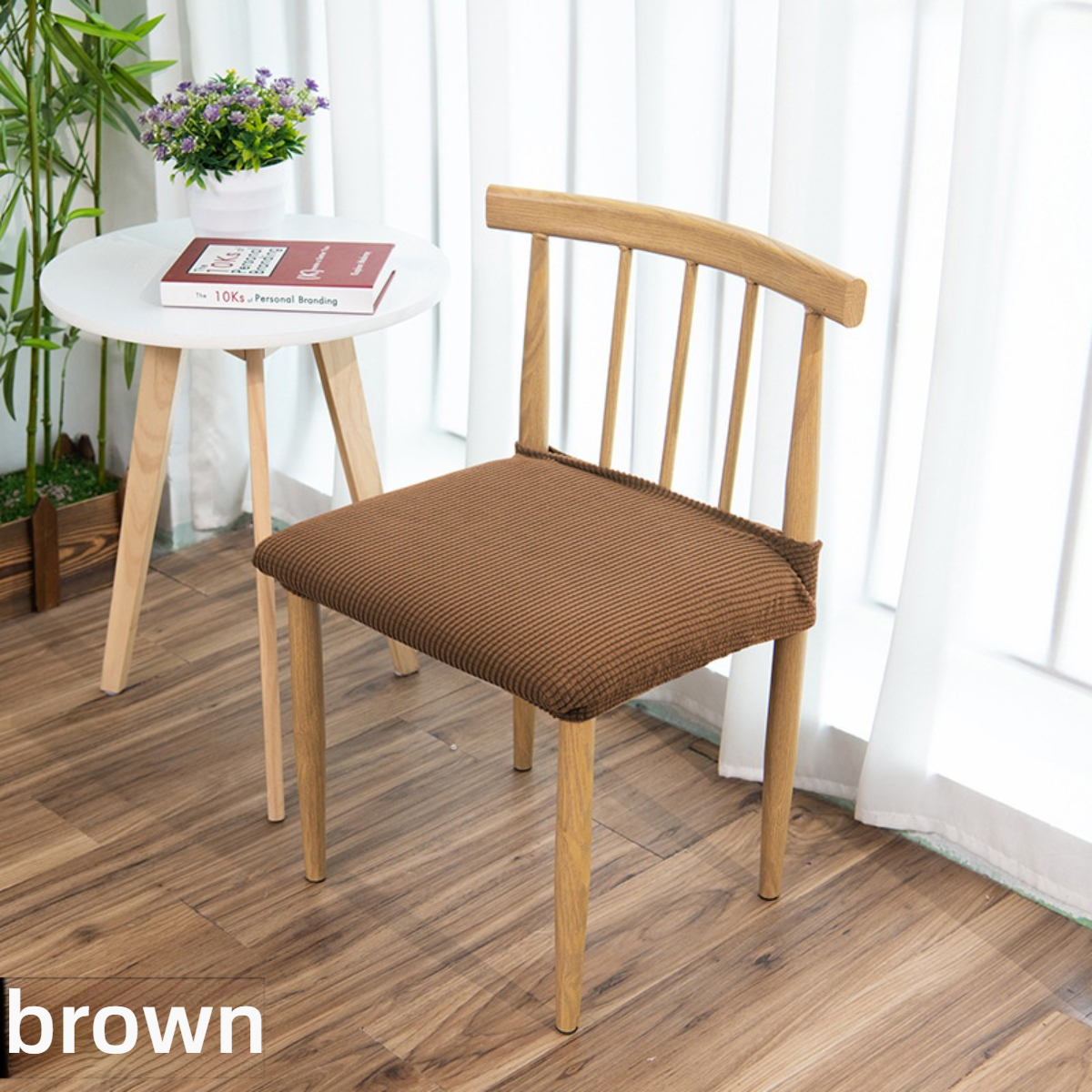 Coprisedia antiscivolo in corno diviso - Coprisedia moderno elasticizzato in jacquard per sedie da casa, ufficio e sala da pranzo_voghion.com