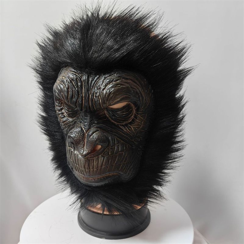 Masques de fête Rise of the Planet of the Apes 4 Masque de chimpanzé Demi-visage King Kong Couvre-chef Halloween Carnaval Mascarade Masque de gorille_voghion.com