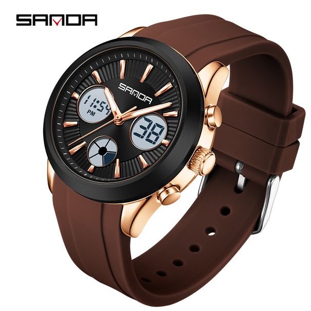 Men's And Women's Sport Watch With Dual Display, Waterproof, Night Light, Multifunctional Digital Analog Watch For Swimming, Running, And Daily Wear_voghion.com