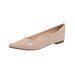 Weiwei Girl 8916-1 Nude Color Single Women Hidden Heel Slip-On Loafers Elegant Shallow Mouth Pointed Toe Flat Shoes_voghion.com