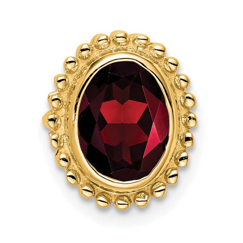14k Oval Garnet Chain Slide_voghion.com