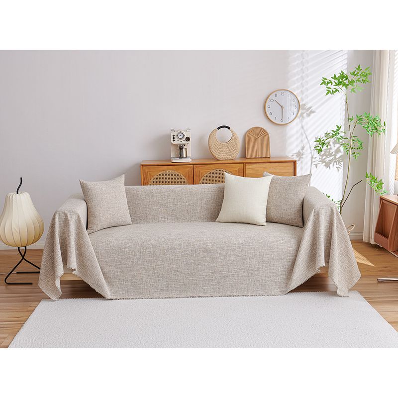Minimalist Japanese Cotton And Linen Sofa Cover Pad Universal For All Seasons Non Slip Sofa Cover Blanket Full Cover Cover Cloth Stain Resistant_voghion.com