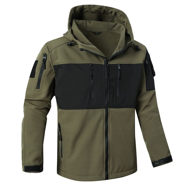 Chaqueta corta para hombre para climas extremadamente fríos: abrigo táctico cortavientos con forro polar para senderismo, caza y aventuras al aire libre._voghion.com