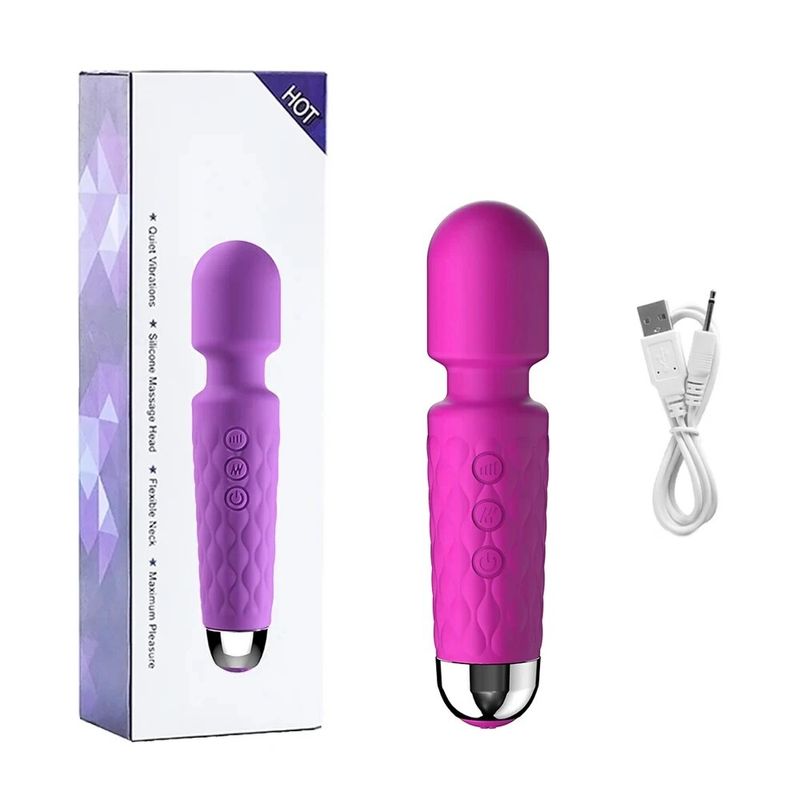 20 Geschwindegkeeten Kraaftvoll Vibratioun AV Zauberstaf Klitoris Stimulatioun Massage Masturbator Dildo Vibrator Erwuessene Sexspillsaachen_voghion.com