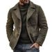 Herrenbekleidung: Militärgrüner Peacoat aus Wollmischung – Slim Fit Freizeitmantel für Herren (S-XXL)_voghion.com