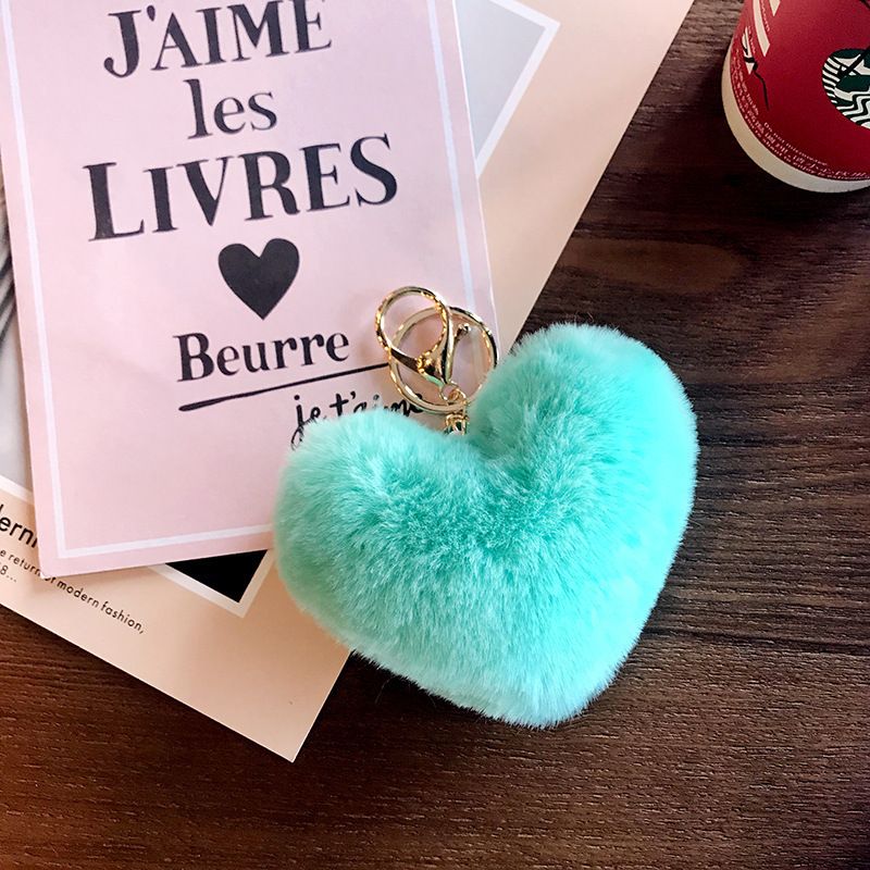 Portachiavi con ciondolo a forma di palla d'amore anti-pelo di coniglio in peluche invernale, accessorio creativo per borsa, portachiavi per auto_voghion.com