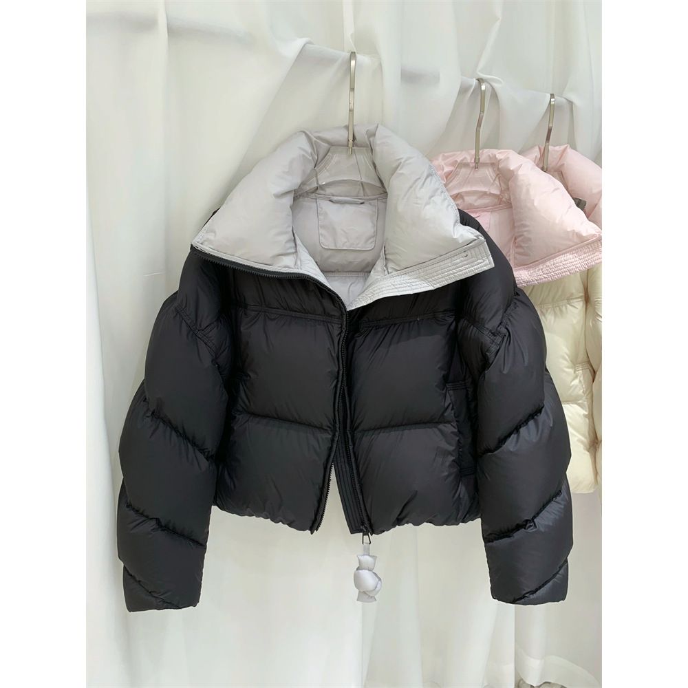 Giacca corta oversize con imbottitura a nuvola, ispirata a Seul, Milk Puffer (bianco sporco/grigio/nero/marrone, S-XL)_voghion.com
