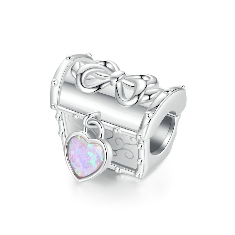 Bow Box Charm Sterling Silver Charm,SCC2856_voghion.com