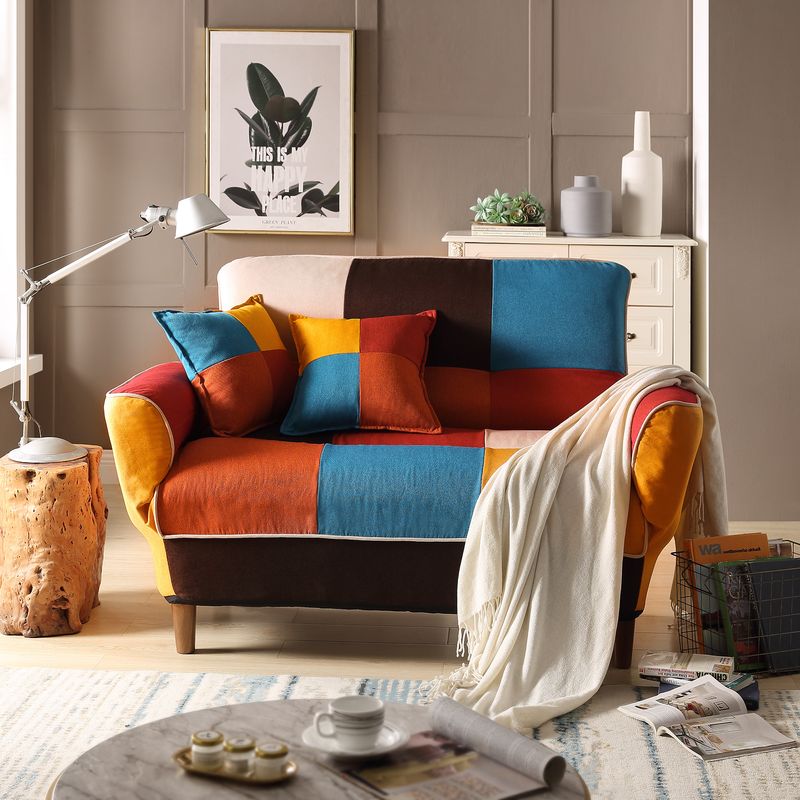 [VIDEO provided] U_STYLE Small Space Colorful Sleeper Sofa, Solid Wood Legs_voghion.com