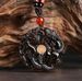 Collier rond en obsidienne de glace naturelle, pendentif Dragon Pixiu, amulette porte-bonheur noire, bijoux cadeaux pour hommes et femmes_voghion.com