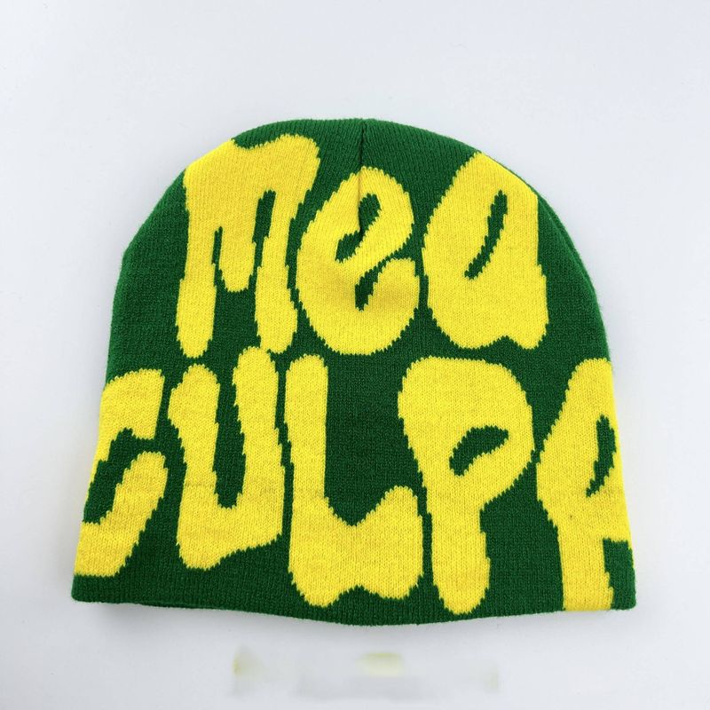 Knitted Hat Street Hip Hop Letter Wool Hat Cold Hat_voghion.com