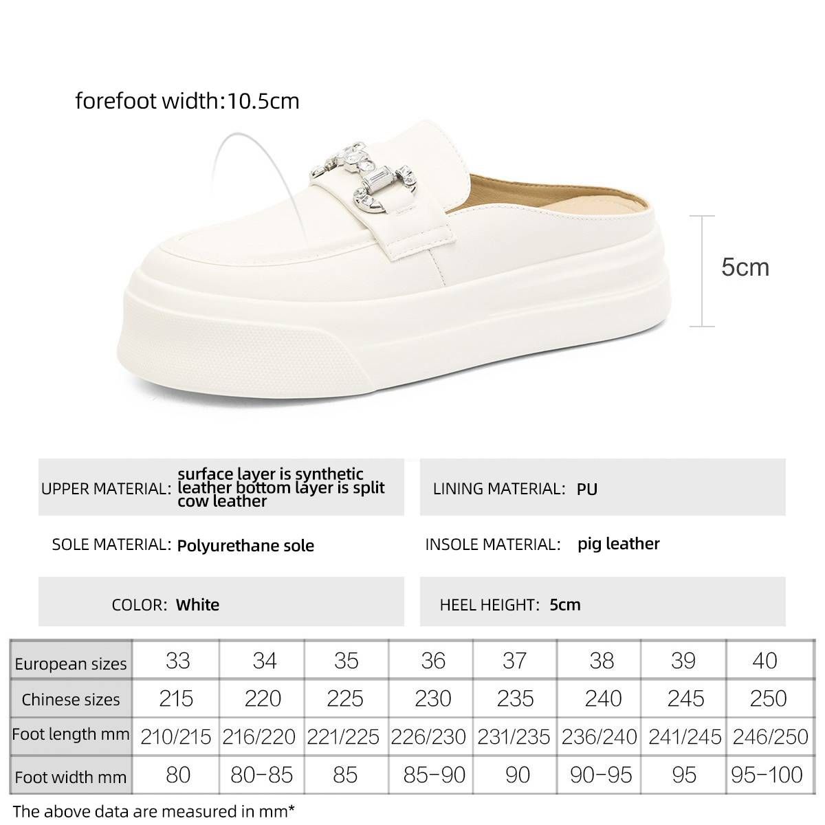 Cameido Women's Thick-soled Closed-toe Half Slippers For Outdoor Wear, Backless Lazy Person Slippers, Sports Slippers_voghion.com