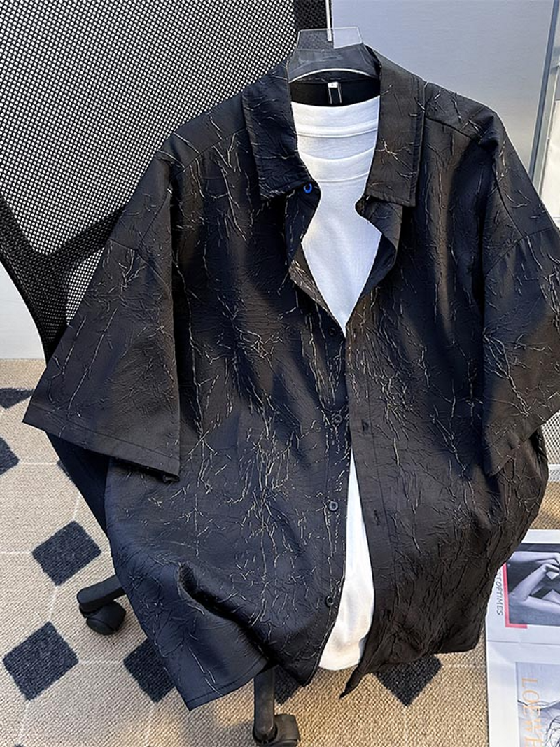 Men's Clothing Short Sleeved Shirt Style Trendy Sports Youth Handsome Shirt_voghion.com