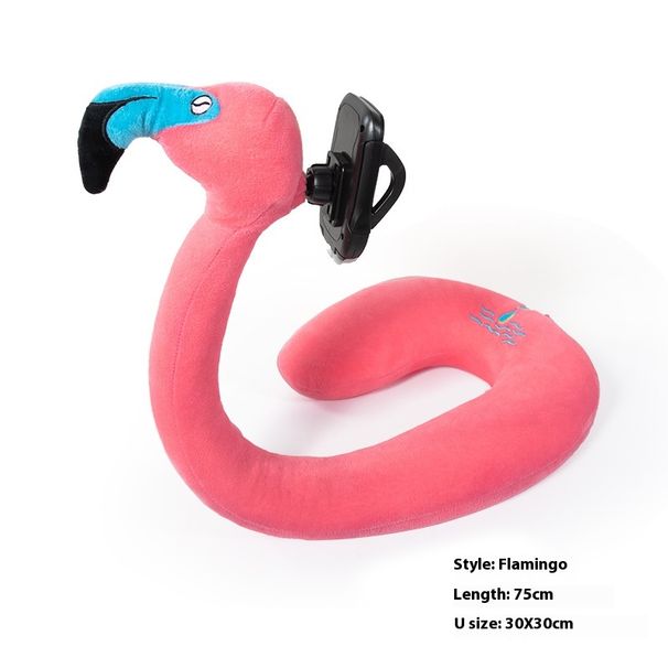 Net-red neck protection lazy person cute cartoon animal U-shaped pillow mobile phone bracket_voghion.com