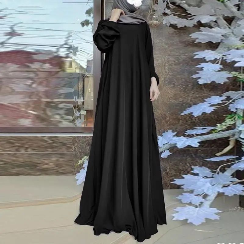 Kvinnor Casual lös satin bubbelärmrock_voghion.com