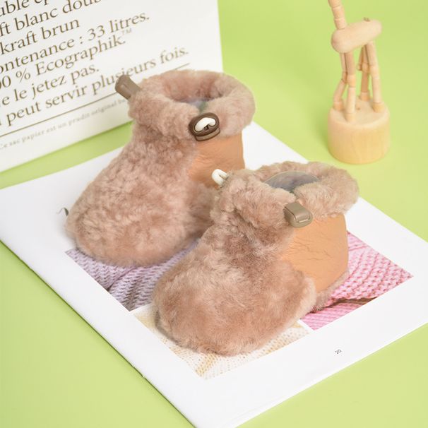 Scarpine invernali per neonati con fodera in pelliccia sintetica, suola morbida, calde e comode per i primi passi, per maschietti e femminucce (nero, cachi, rosa, verde militare, taglia L)_voghion.com