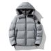 Men's Hooded Short Down Jacket With 90% White Duck Down, 700+ Fill Power Winter Coat, Windproof Casual Outerwear For Urban Style_voghion.com