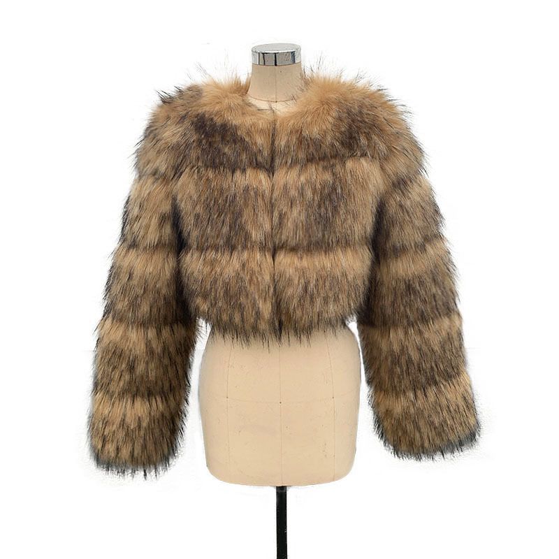 Luxuriöser Mantel aus Waschbär-Fellimitat – Warmer Wintermantel für Damen mit Rundhalsausschnitt und Oversize-Passform (S-6XL)_voghion.com