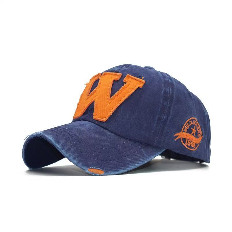 Gorra de béisbol con letras W para exteriores, estilo retro, lavable, estilo antiguo, que no pierde color, para el sol, hockey, con correa trasera, para hombre y mujer._voghion.com