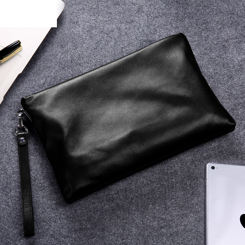 Heren ClutchBag Polstas Heren Leren Casual Handtas Toplaag Koeienhuid Envelop Tas Grote Capaciteit Handtas Zachte Leren Heren Handtas_voghion.com