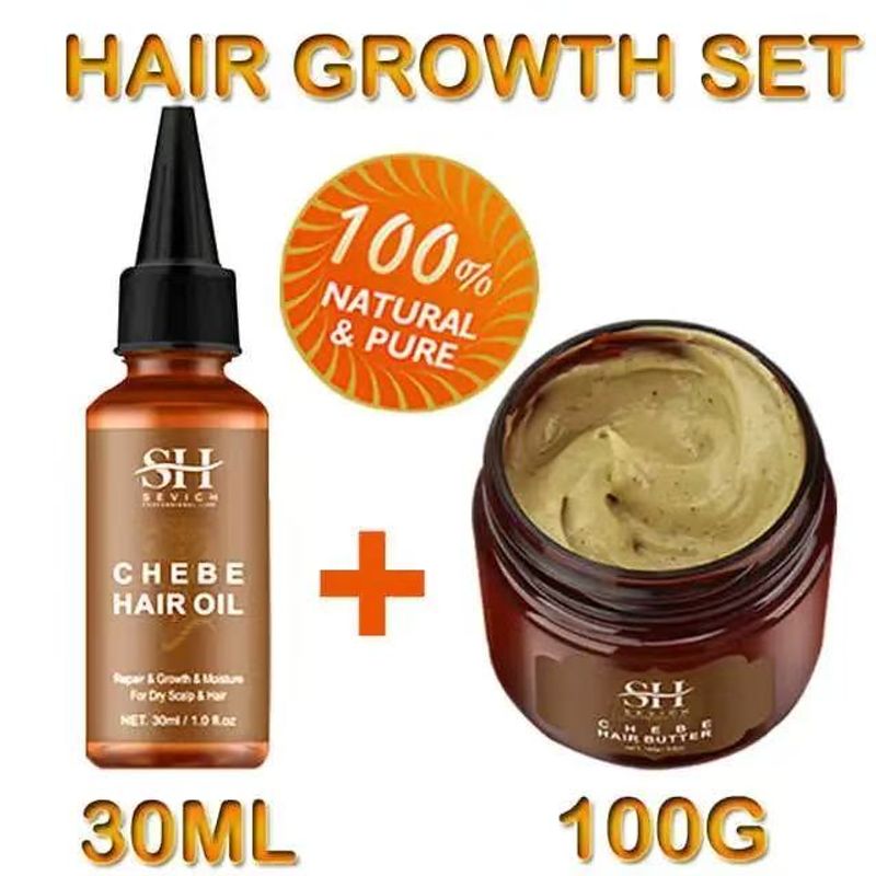 Kit de croissance rapide des cheveux, huile de chébé, beurre capillaire anti-chute, traitement contre la calvitie, soins capillaires_voghion.com
