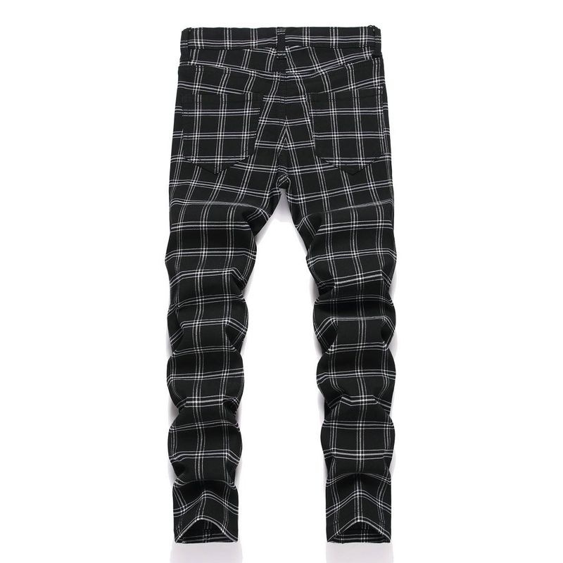 Young Boys Clothing Stretch Plaid Straight Trousers_voghion.com