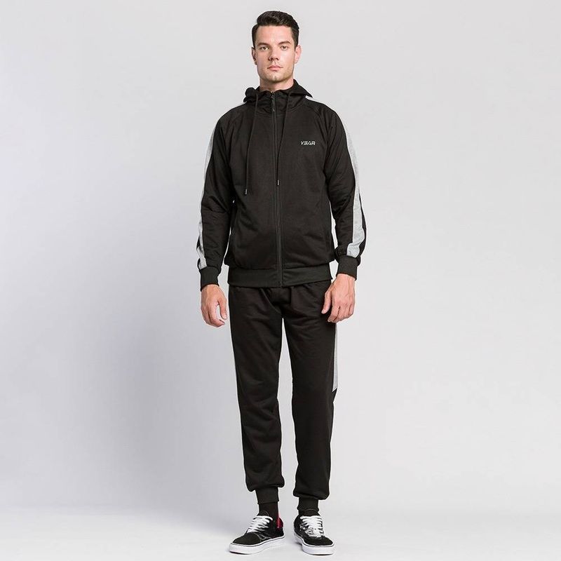 Herrenbekleidung Herbst und Winter Neues klassisches farblich passendes Design Herren Casual Fashion Kapuzenpullover Anzug Herren_voghion.com