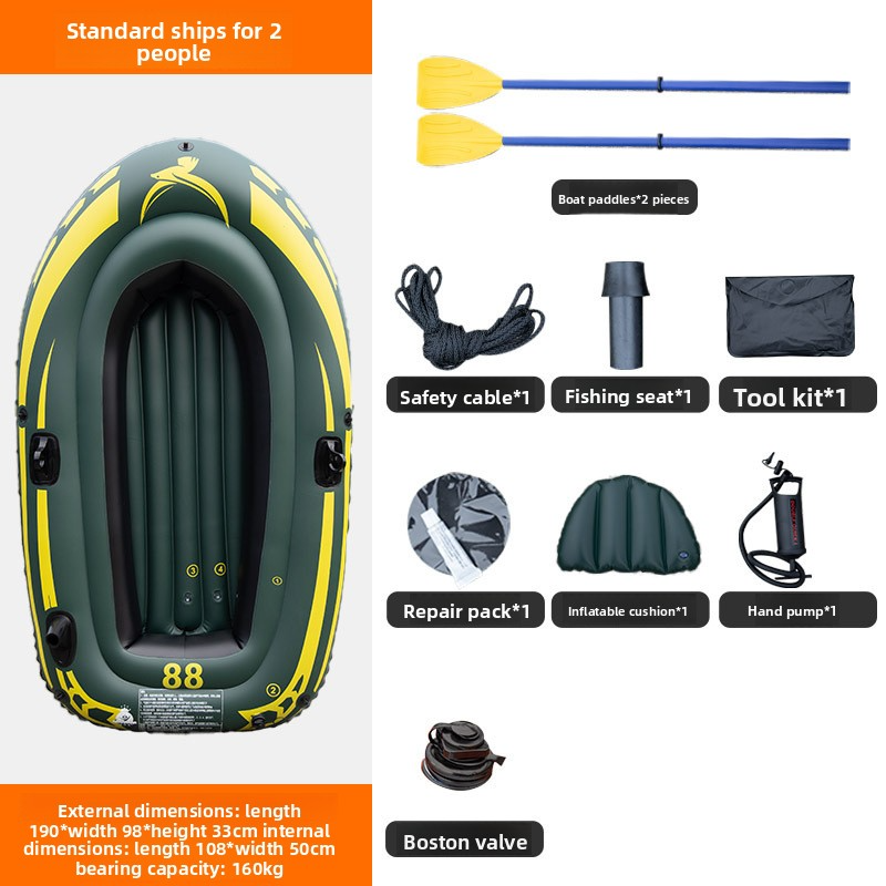 Bateau de pêche gonflable – Radeau robuste pour kayak, dérive fluviale et sports nautiques (pont antidérapant portable avec kit de réparation et pompe)_voghion.com