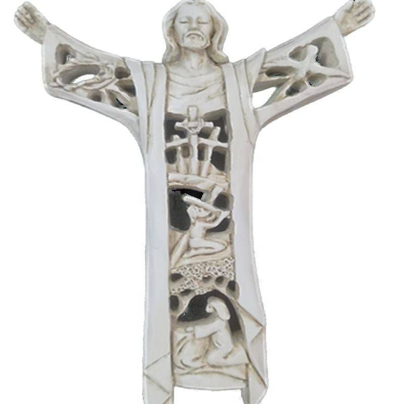 Resin Crafts Cross Ornament Vintage Home Wall Mounted Decorations European Wall Mounted Decorations_voghion.com