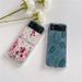 TechGlobe Ins Leaves And Flowers Compatible With Samsung 4 Phone Case Silicone Folding Screen Z Flip 5 Chain Protective Cover_voghion.com