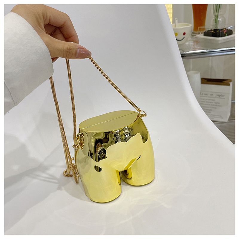 Niche Design Sier Pouch per rossetto Borsa da sera per donna Borsa per cuffie Borsa a tracolla con tracolla a catena in acrilico a forma di culo_voghion.com
