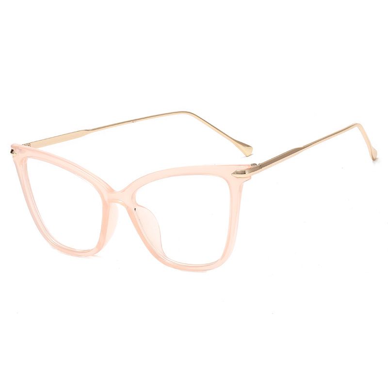 Women's Eyewear Frames Ladies Large Frame Cat Eye Plain Glasses Fashionable Round Face Glasses Frame Myopia Glasses Frame_voghion.com