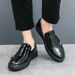 Unbeatable Quality New Set Of For 2024 Spring And Autumn Fashion Show, Le Fu Leather Shoes, Men's Personalized Black Board Shoes_voghion.com