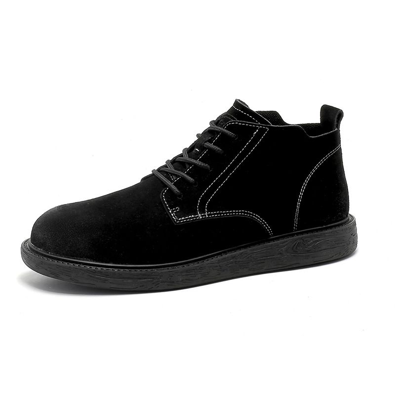 Martin-Stiefel für Herren, Herbst und Winter, lässige Lederschuhe für Herren, echtes Leder, mittelhoher Schnitt, Arbeitsstiefel im britischen Stil, trittfeste, mittelhohe Lederstiefel_voghion.com