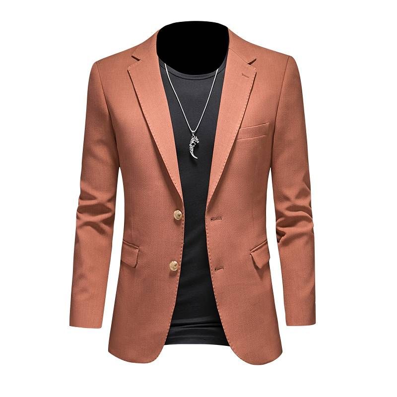 Herren Casual Slim Fit Einfarbig Business Gentleman Zwei-Knopf-Anzug Bräutigam Trauzeuge Bankett All-Match-Anzug_voghion.com