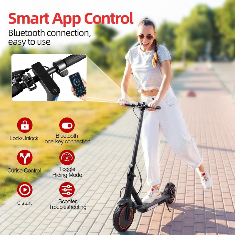 CF365 Foldable Electric Scooter For Adults, 8.5" Tires Max Speed 19Mph 350W/500W Motor, 19-21 Miles Range, Folding E-Scooter With App Control_voghion.com