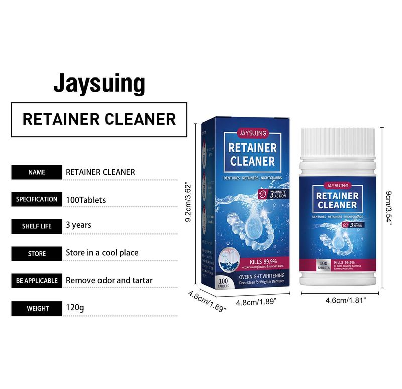 JAYSUING Rengöringstabletter för proteser - Ta bort plack, fläckar och fräscha upp andedräkten för munvård_voghion.com