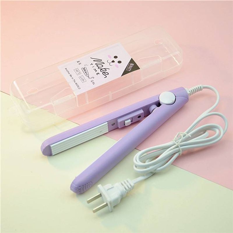 Mini Ceramic Hair Straightener & Curler - 2-In-1 Compact Styling Iron For Travel & Dorm Use Perfect Gift For Women (Portable & Damage-Free)​_voghion.com