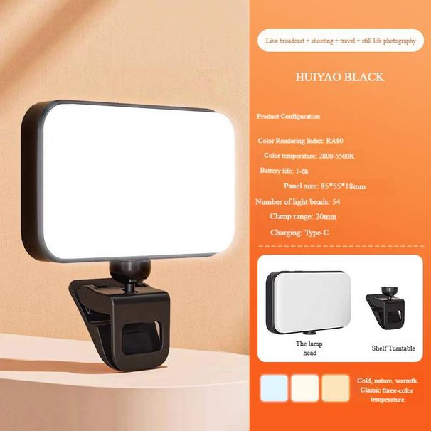 Portable LED Selfie Ring Light With Clip, 650mAh/1000mAh Rechargeable Mini Photography Light For Phone Videos, Live Streaming & Makeup_voghion.com