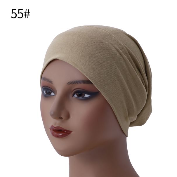 Turbante para mujer, gorro pequeño con base de algodón mercerizado, gorro musulmán tipo jersey que oculta el cabello, gorro elástico de alta elasticidad y antibolitas._voghion.com