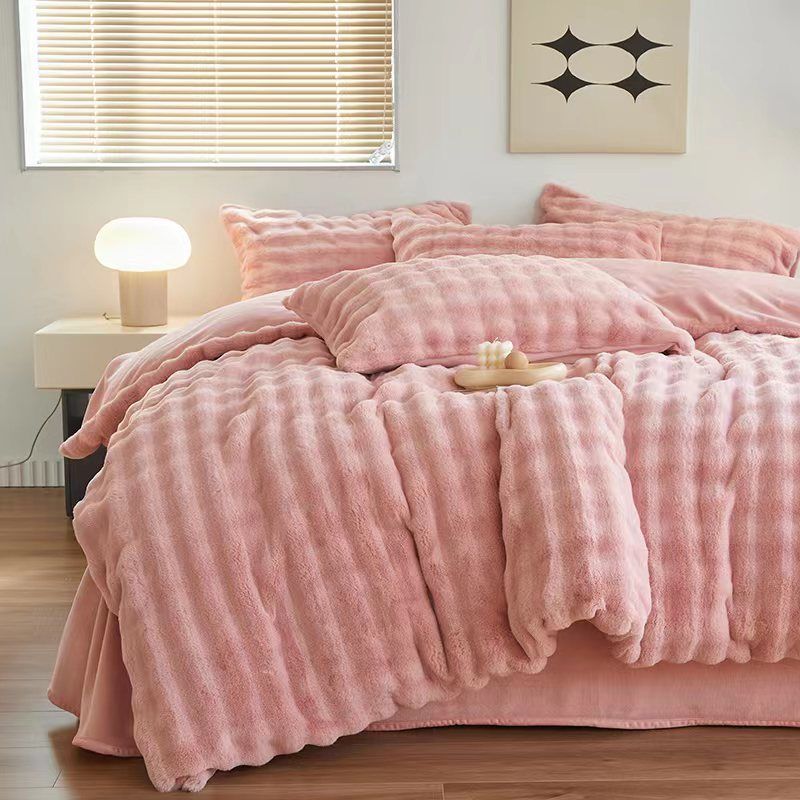 High Weight Thickened Warm In Autumn And Winter, Rabbit Plush Lunch Nap Gift Blanket, Cover Blanket_voghion.com