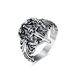 Anello in acciaio al titanio con spada sacra in stile retrò, da uomo, con personalità, in acciaio inossidabile scuro, alla moda_voghion.com