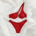 Verve 2025 Solid Color Sexy Triangle Women's Two-Piece Swimsuit Single Shoulder Beach Bikini_voghion.com